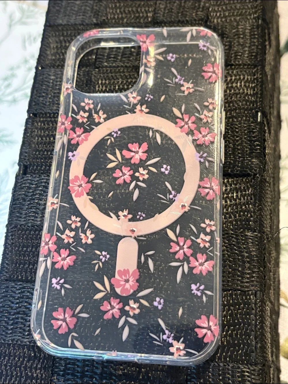 Sarina Floral Pink MagSafe-Compatible Clear Phone Case NWT